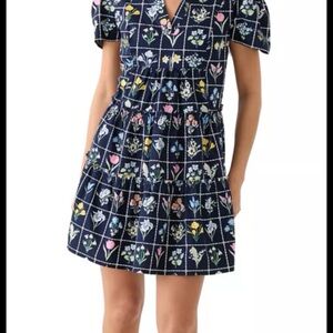 Floral Grid Pattern Dress